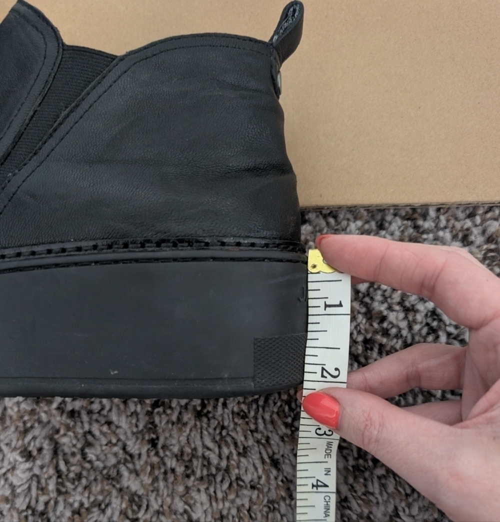 J/SLIDES Mika Solid Black Ankle Boot Platform Slip-Ons - Picture 10 of 12